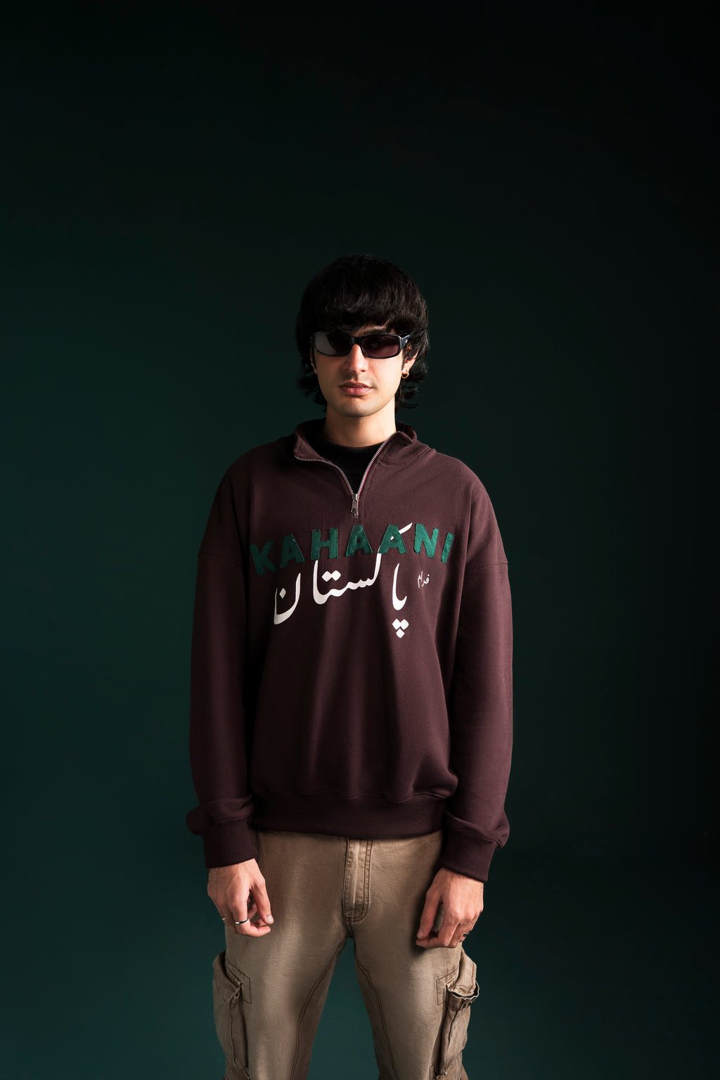 MAROON QUARTER ZIP SWEATSHIRT