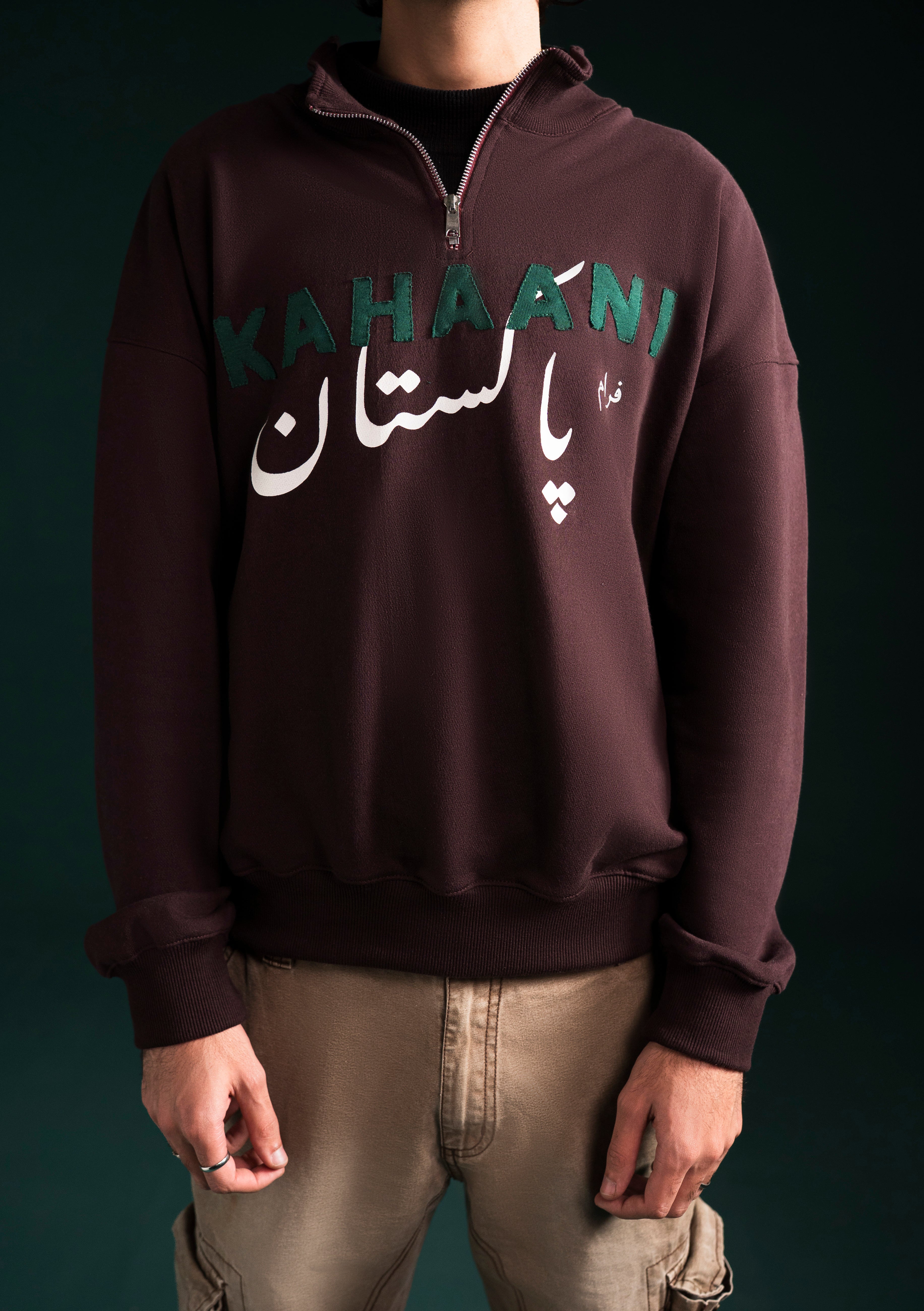 MAROON QUARTER ZIP SWEATSHIRT